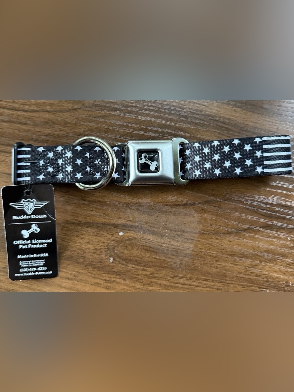 Buckle-Down Black and White Star & Stripe Key/Card Lanyard